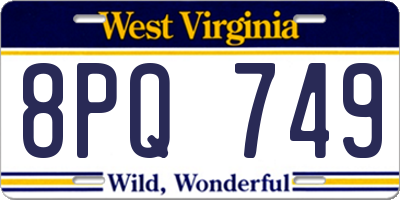 WV license plate 8PQ749