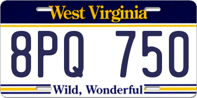 WV license plate 8PQ750