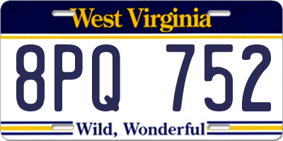 WV license plate 8PQ752