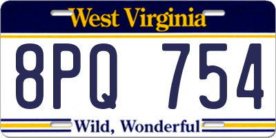 WV license plate 8PQ754