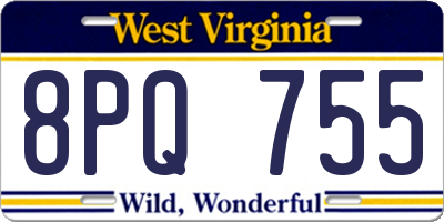 WV license plate 8PQ755
