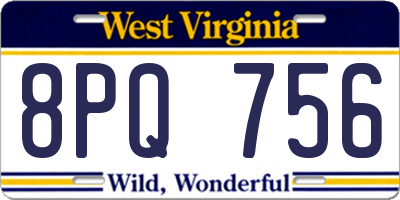 WV license plate 8PQ756