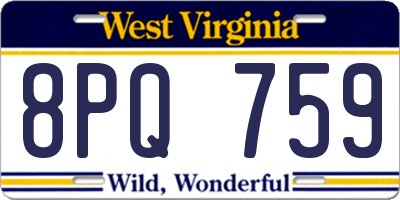 WV license plate 8PQ759