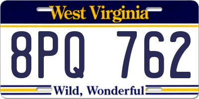 WV license plate 8PQ762