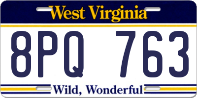 WV license plate 8PQ763