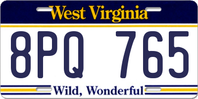 WV license plate 8PQ765