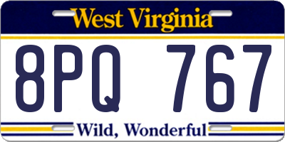 WV license plate 8PQ767