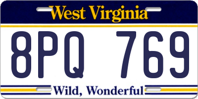 WV license plate 8PQ769