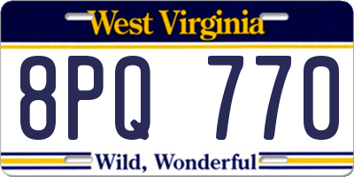 WV license plate 8PQ770