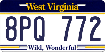 WV license plate 8PQ772
