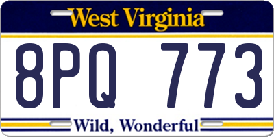 WV license plate 8PQ773