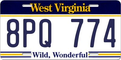WV license plate 8PQ774