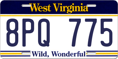 WV license plate 8PQ775