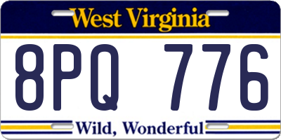 WV license plate 8PQ776