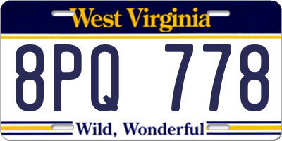 WV license plate 8PQ778