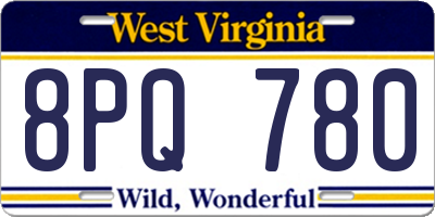 WV license plate 8PQ780