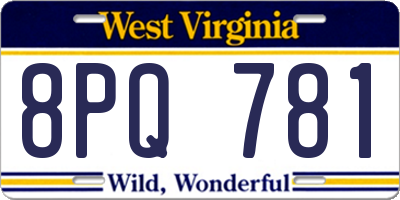 WV license plate 8PQ781