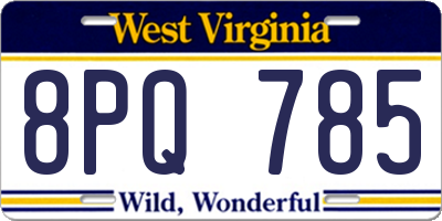 WV license plate 8PQ785