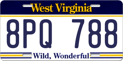 WV license plate 8PQ788