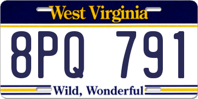 WV license plate 8PQ791
