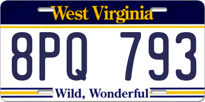 WV license plate 8PQ793
