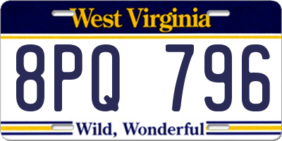 WV license plate 8PQ796