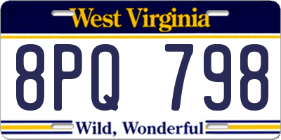 WV license plate 8PQ798