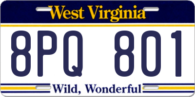 WV license plate 8PQ801