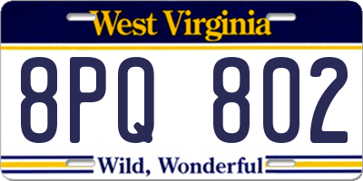 WV license plate 8PQ802