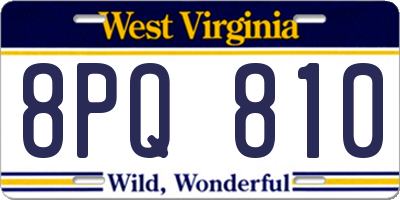WV license plate 8PQ810