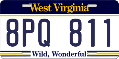 WV license plate 8PQ811