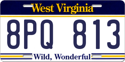 WV license plate 8PQ813