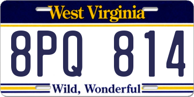 WV license plate 8PQ814