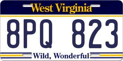 WV license plate 8PQ823
