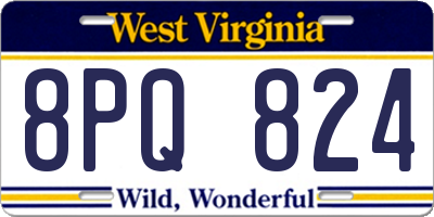 WV license plate 8PQ824