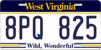 WV license plate 8PQ825