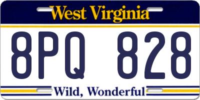 WV license plate 8PQ828