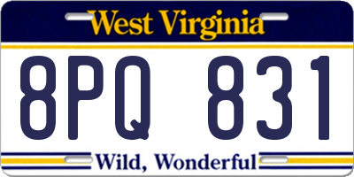 WV license plate 8PQ831