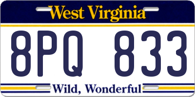 WV license plate 8PQ833