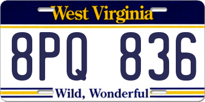 WV license plate 8PQ836
