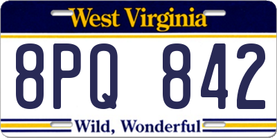 WV license plate 8PQ842