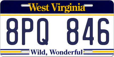 WV license plate 8PQ846
