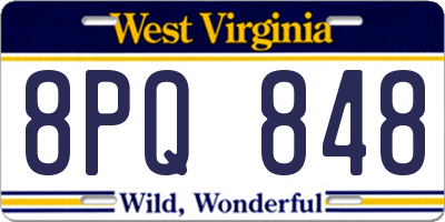WV license plate 8PQ848