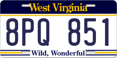 WV license plate 8PQ851