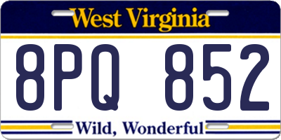 WV license plate 8PQ852