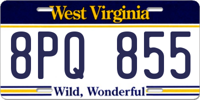 WV license plate 8PQ855