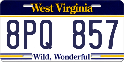 WV license plate 8PQ857
