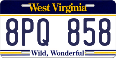 WV license plate 8PQ858