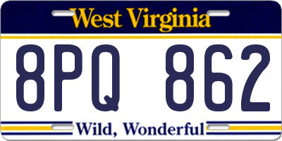 WV license plate 8PQ862