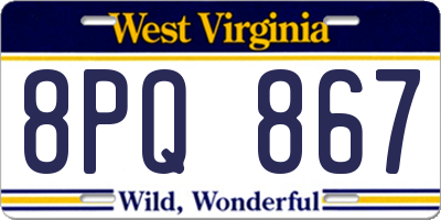 WV license plate 8PQ867